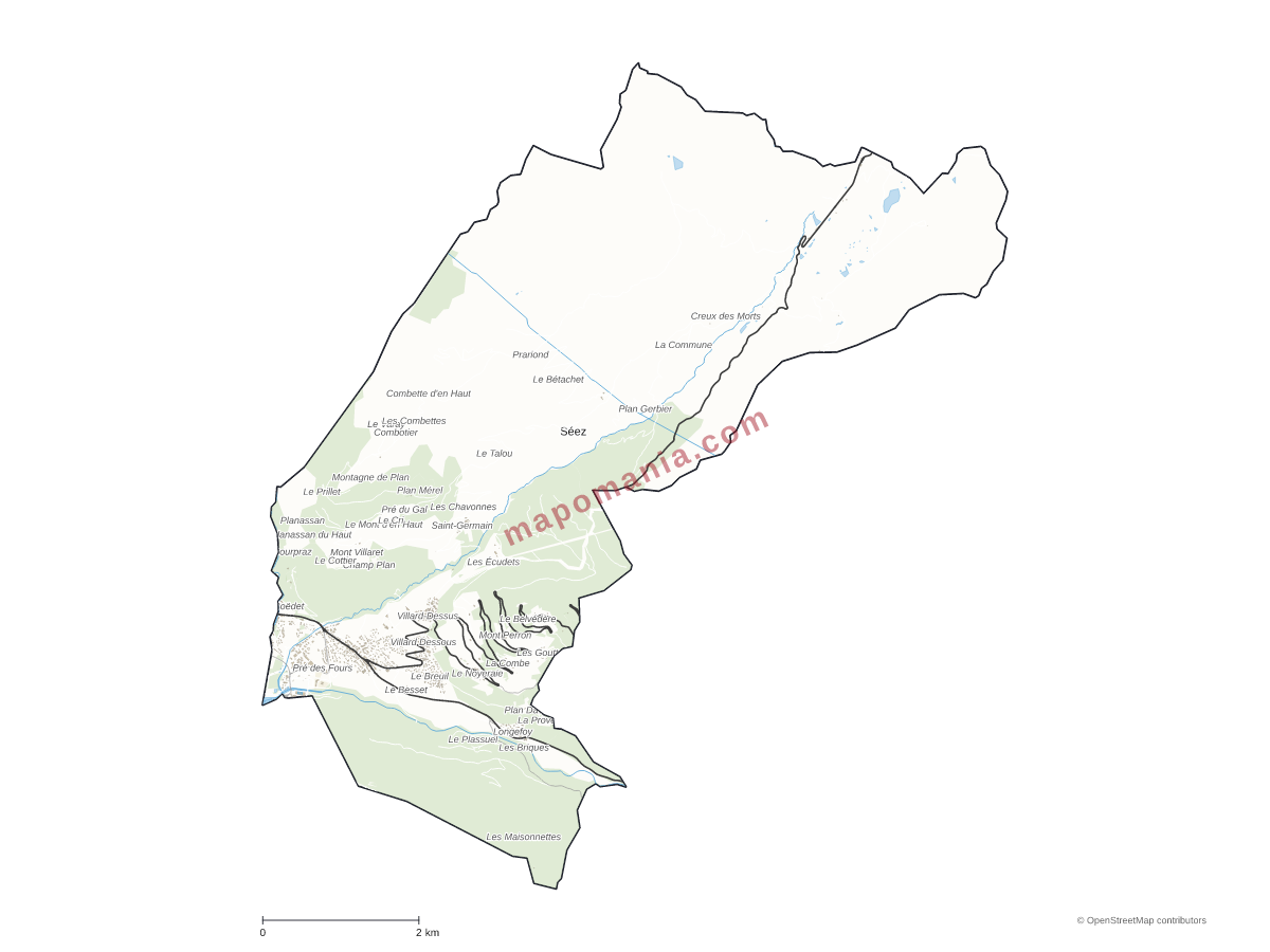 Carte de Séez à personnaliser