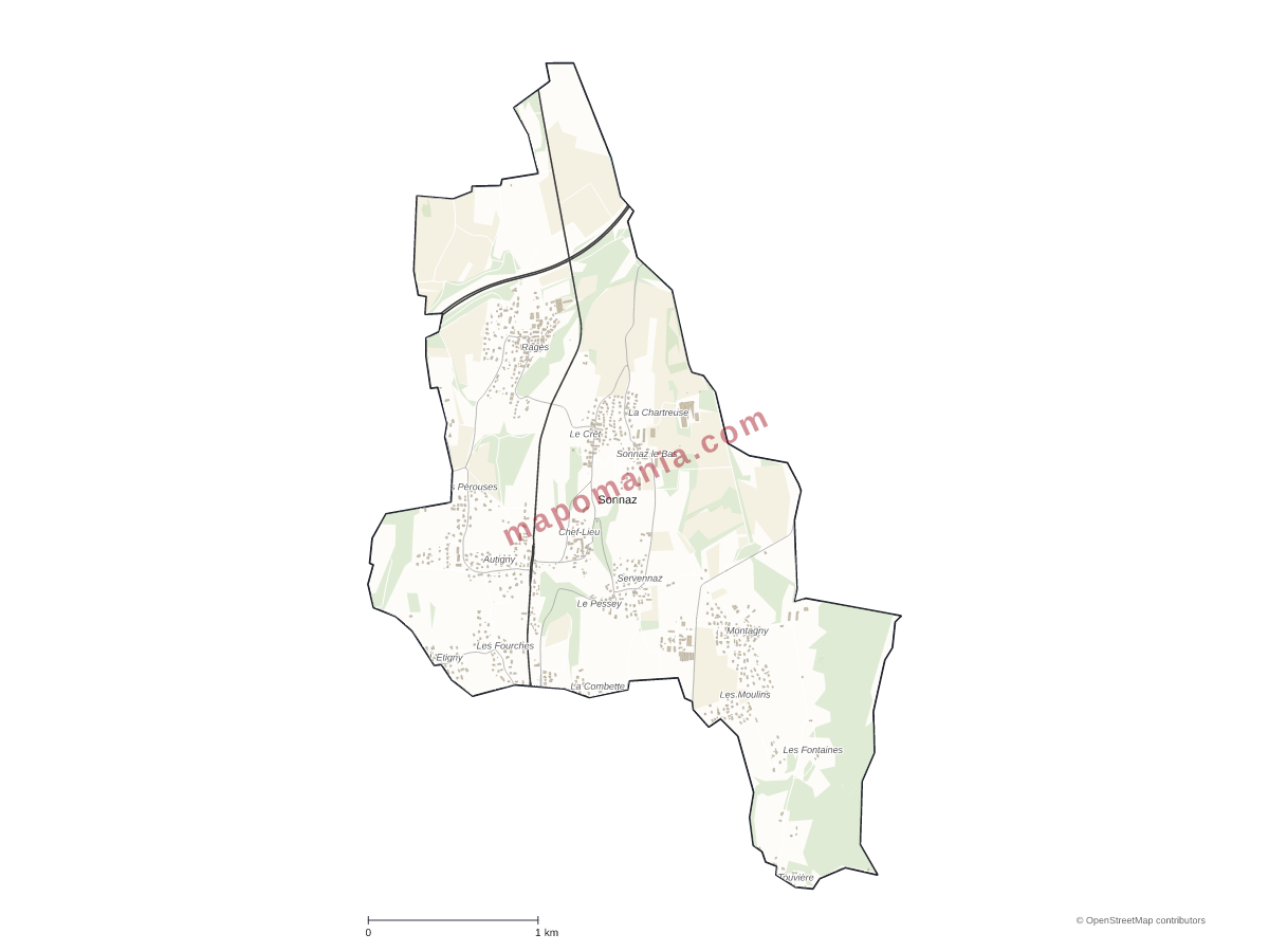 Carte de Sonnaz à personnaliser