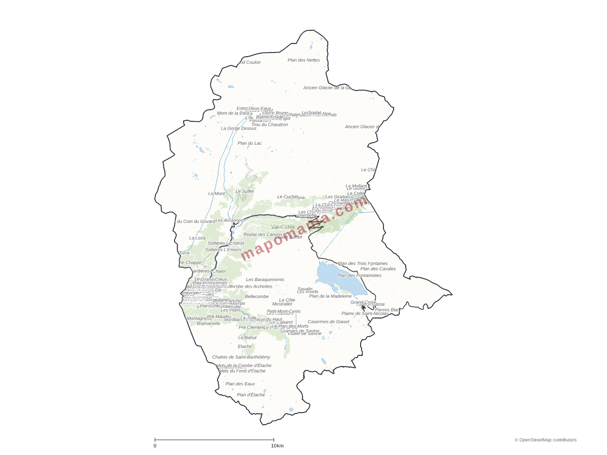 Carte de Val-Cenis à personnaliser