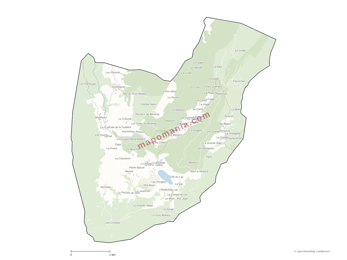 Carte de La Thuile à personnaliser