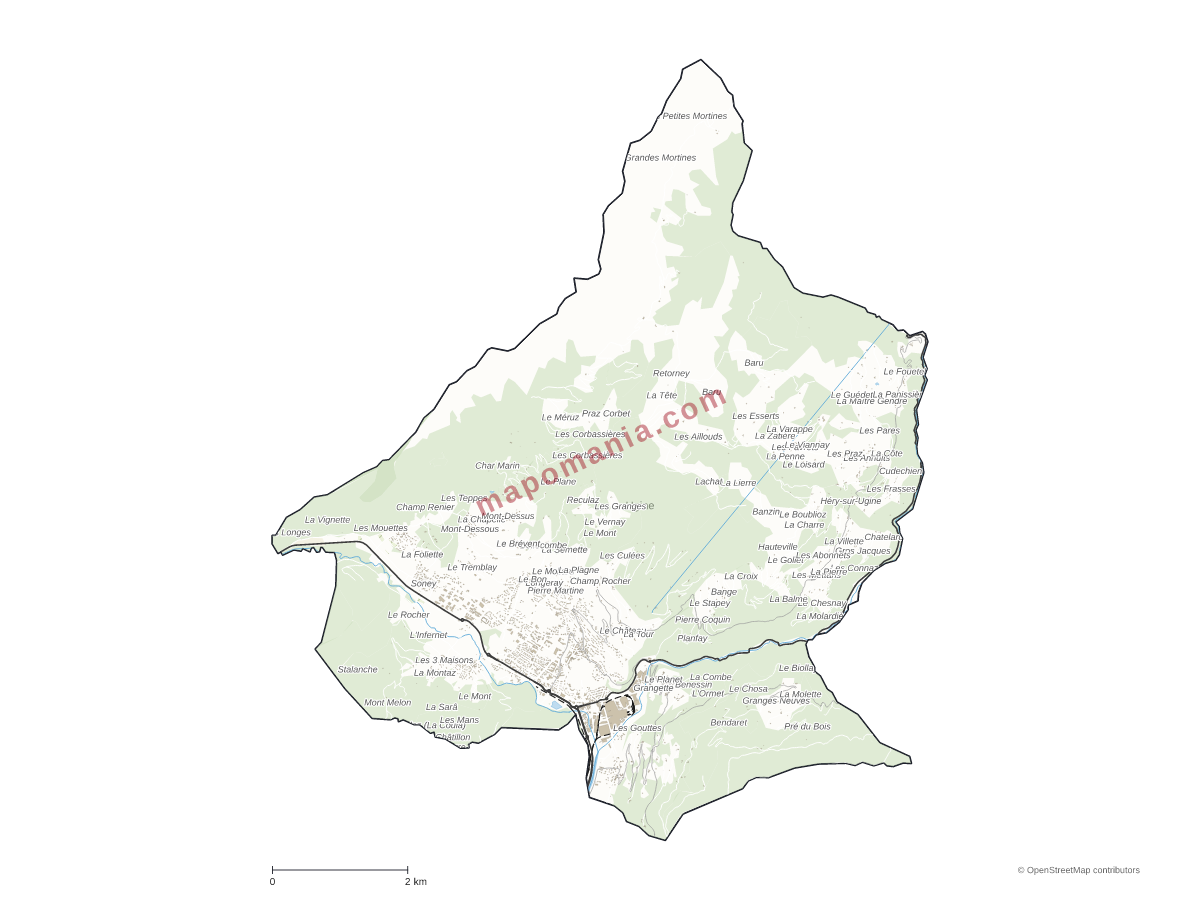 Carte de Ugine à personnaliser