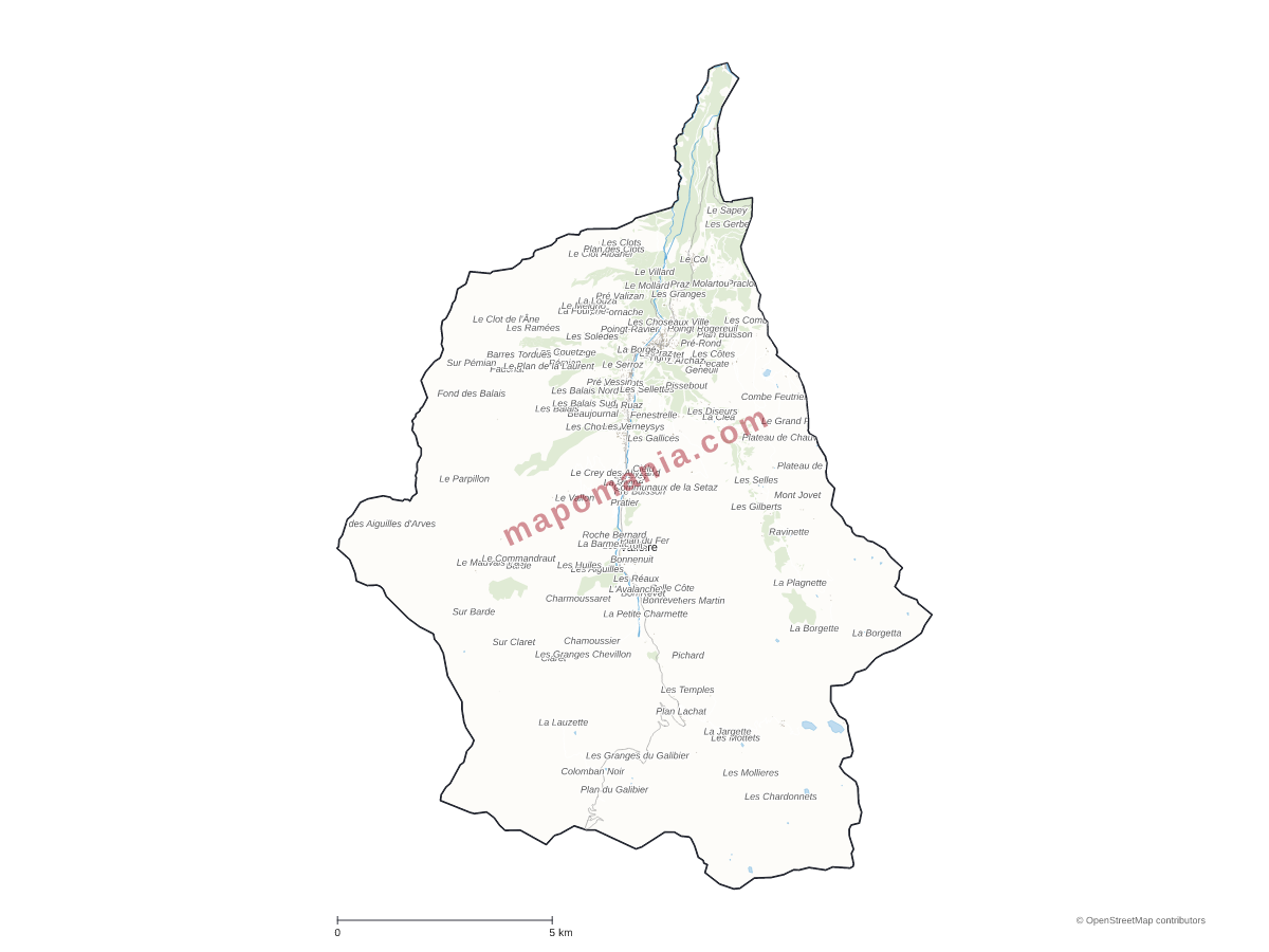 Carte de Valloire à personnaliser