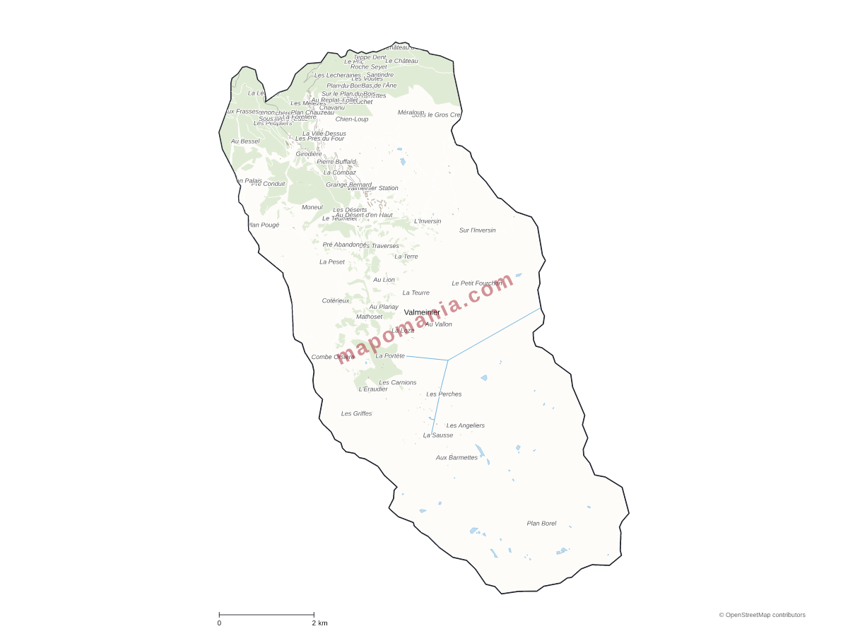 Carte de Valmeinier à personnaliser