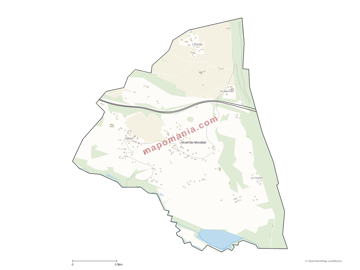 Carte de Verel-de-Montbel à personnaliser