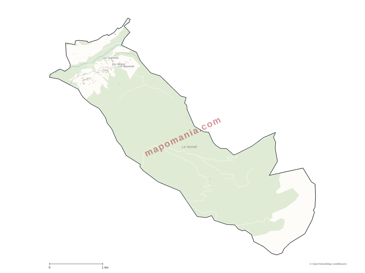Carte de Le Verneil à personnaliser