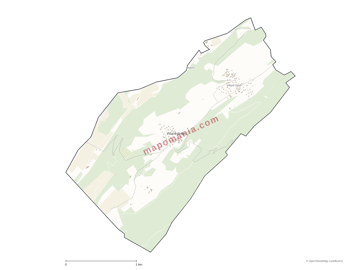 Carte de Villard-d'Héry à personnaliser
