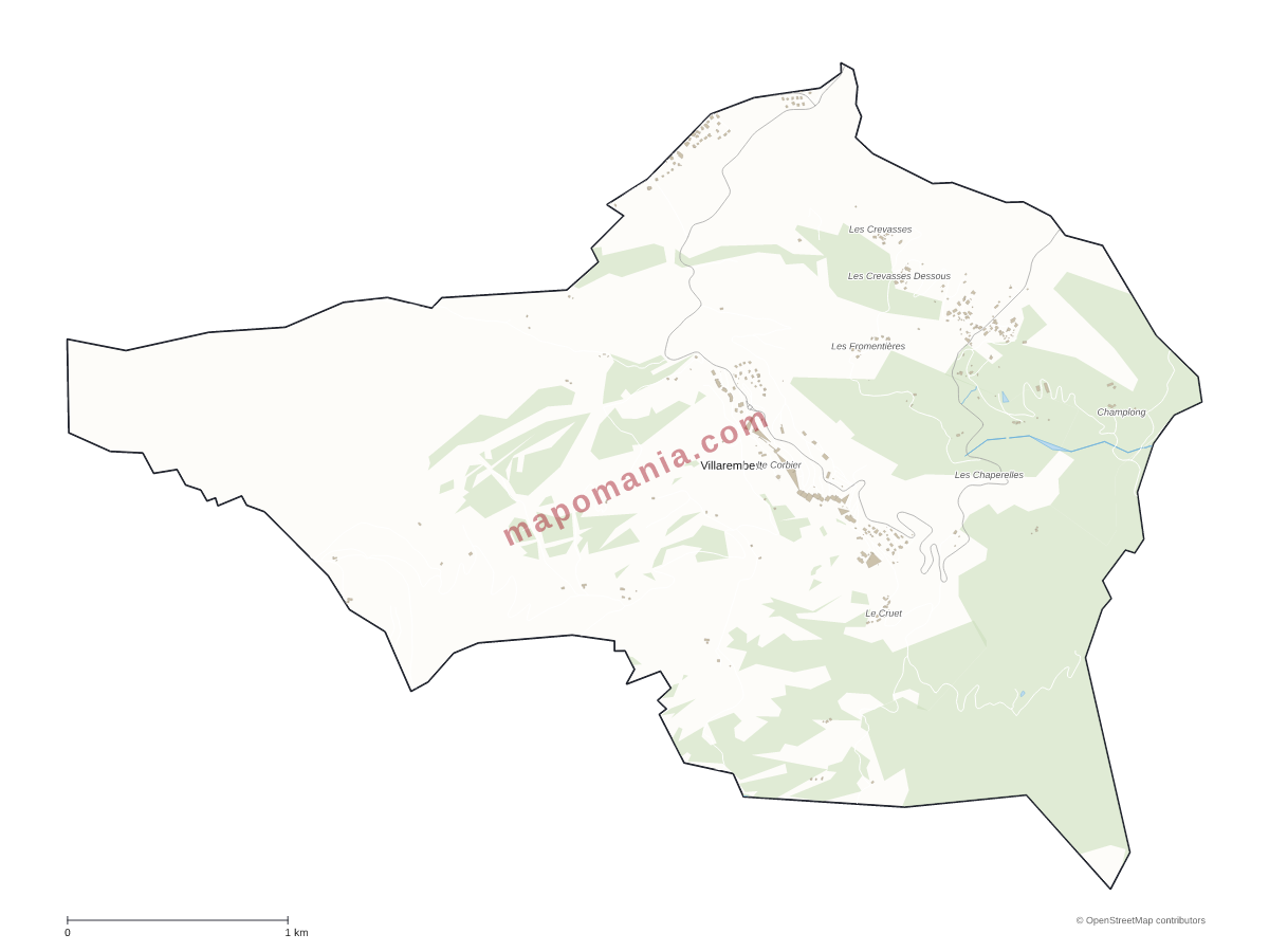 Carte de Villarembert à personnaliser