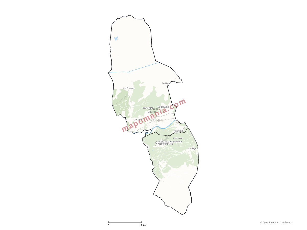 Carte de Villarodin-Bourget à personnaliser