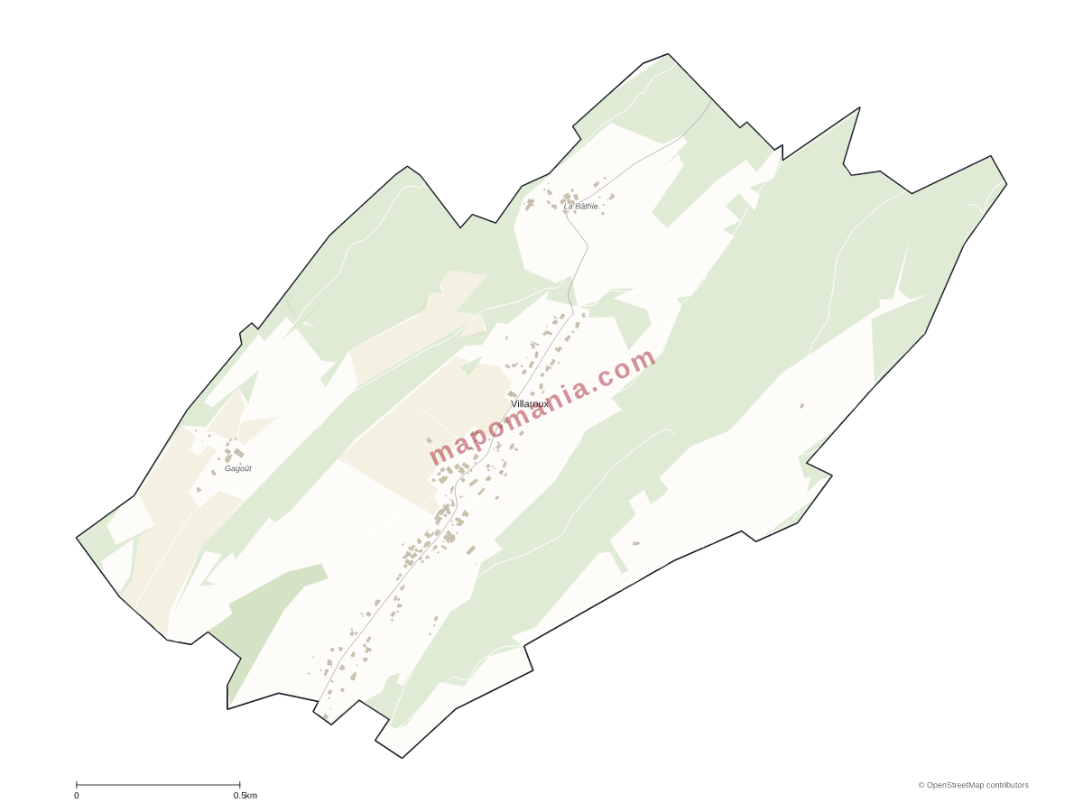 Carte de Villaroux à personnaliser