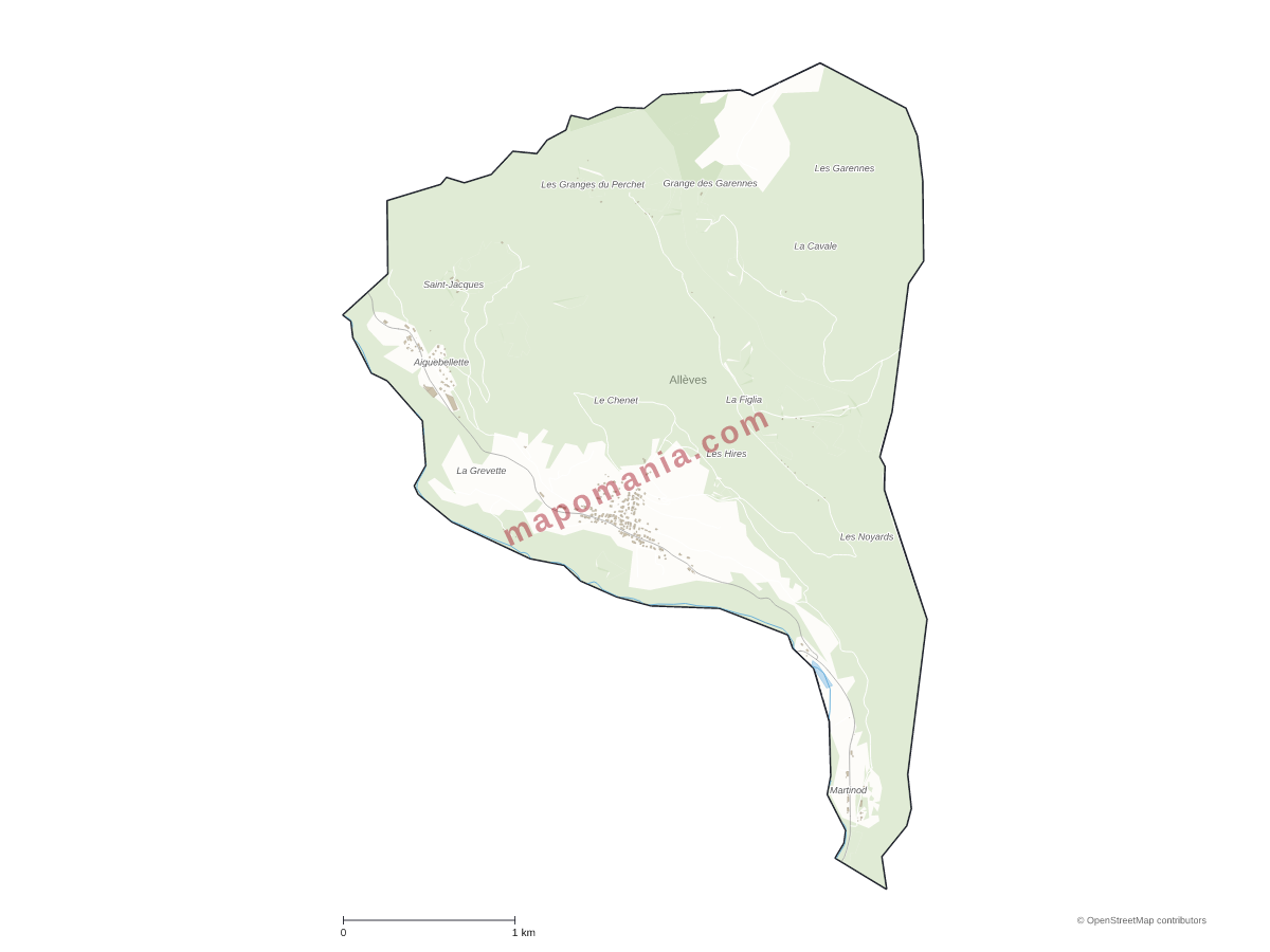 Carte de Allèves à personnaliser