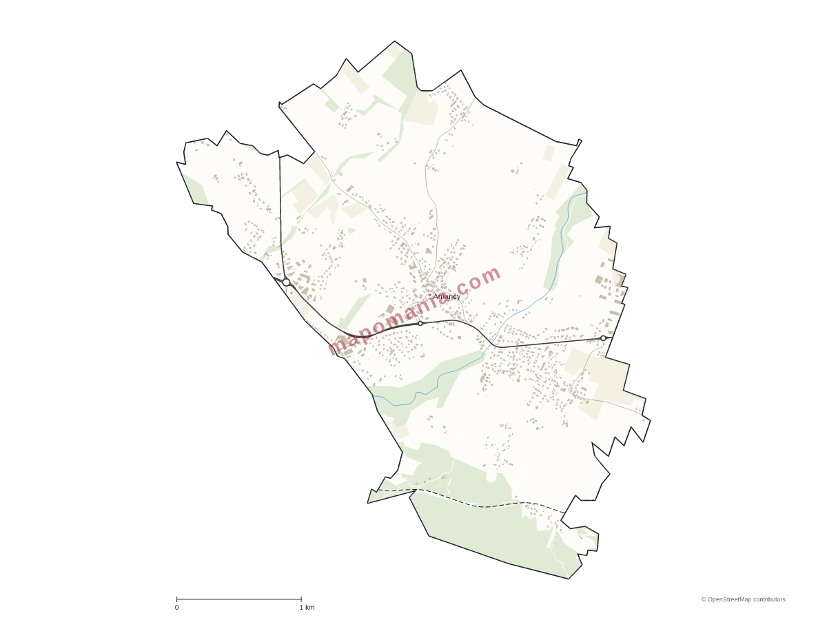 Carte de Amancy à personnaliser