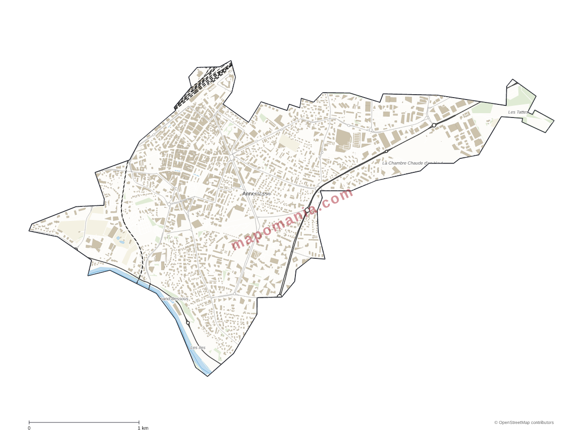 Carte de Annemasse à personnaliser