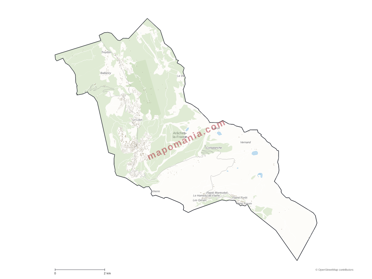 Carte de Arâches-la-Frasse à personnaliser