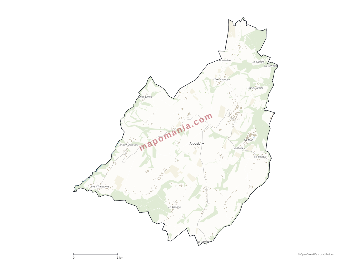Carte de Arbusigny à personnaliser