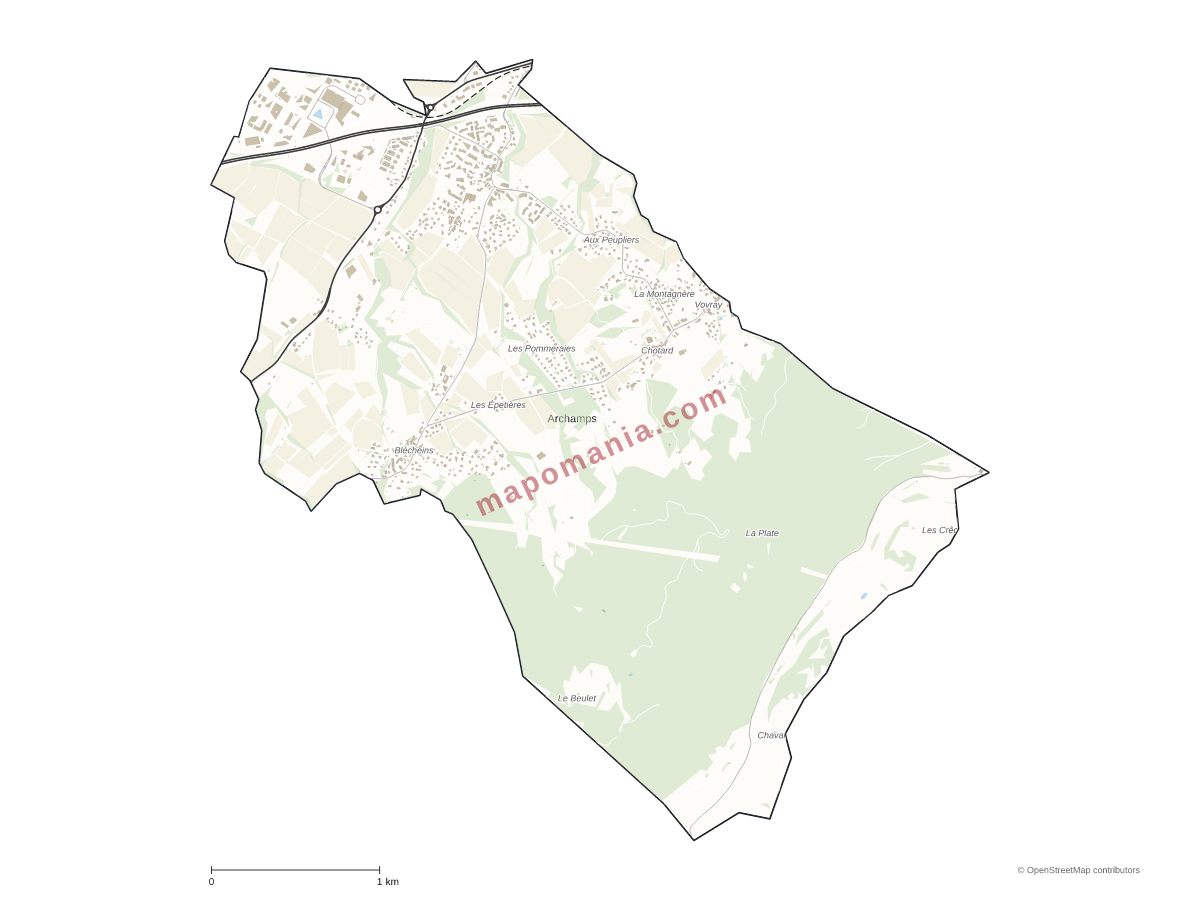 Carte de Archamps à personnaliser