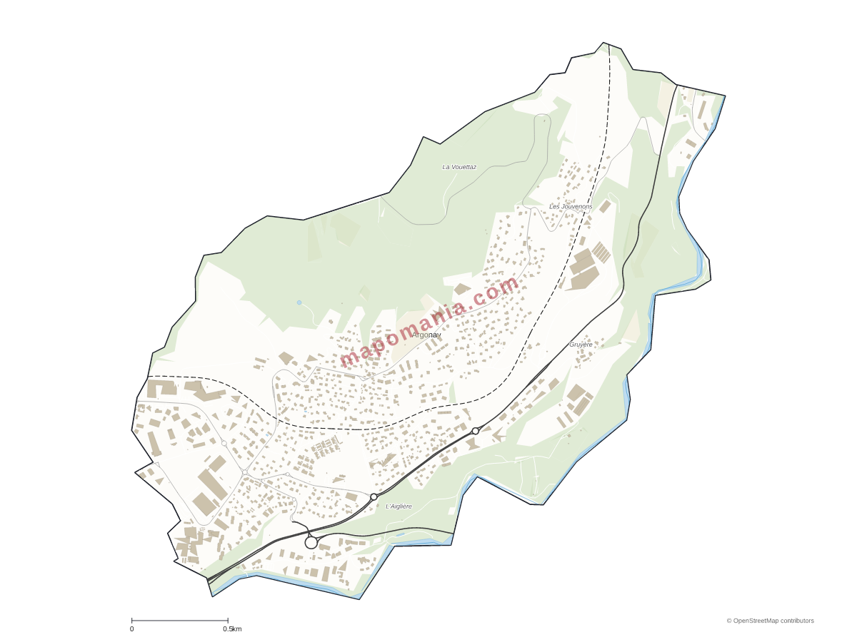 Carte de Argonay à personnaliser