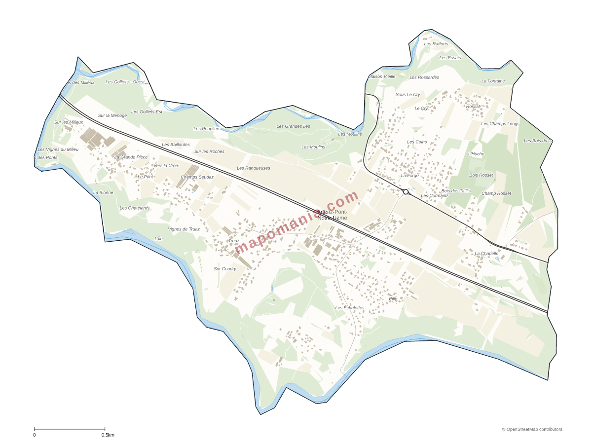 Carte de Arthaz-Pont-Notre-Dame à personnaliser