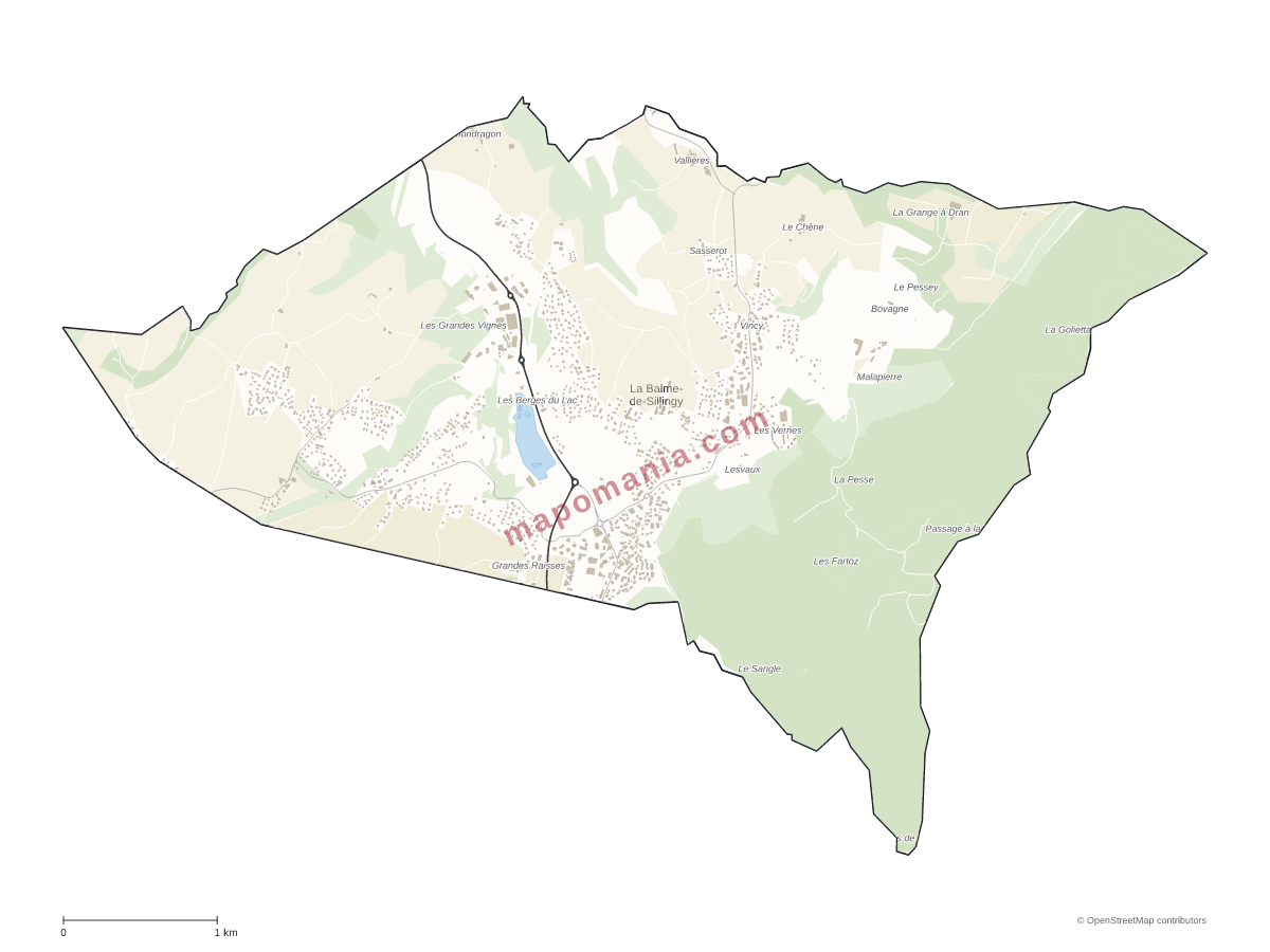Carte de La Balme-de-Sillingy à personnaliser