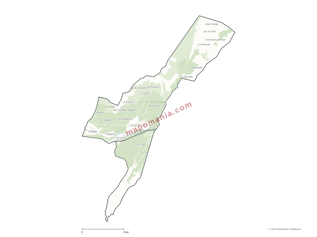 Carte de La Balme-de-Thuy à personnaliser