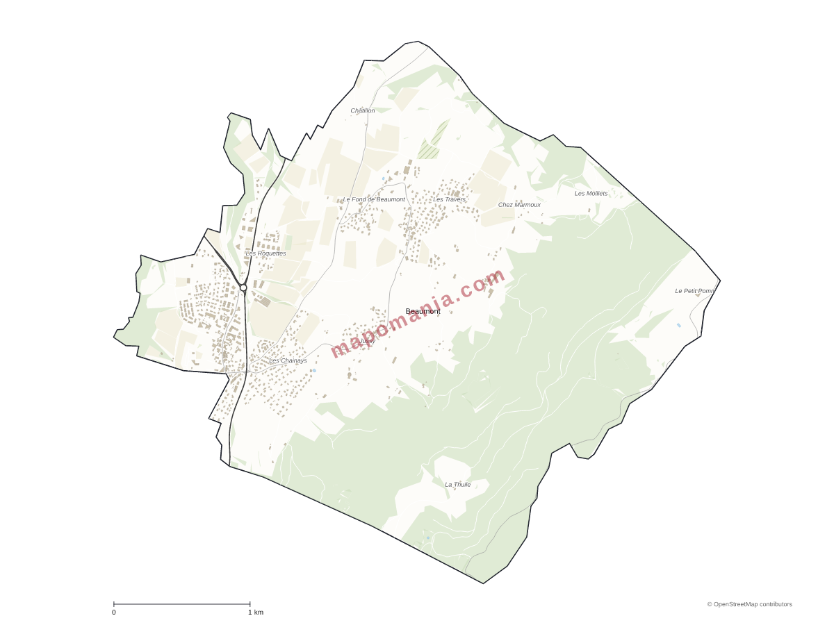 Carte de Beaumont à personnaliser