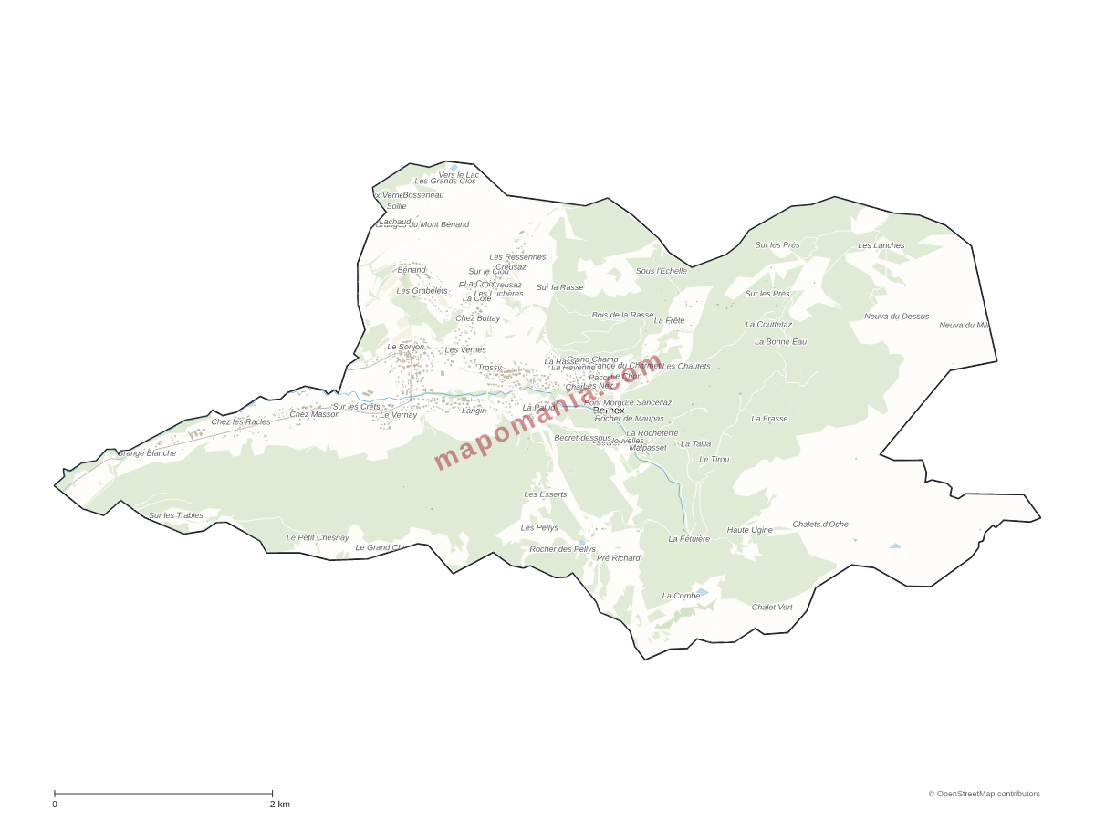 Carte de Bernex à personnaliser