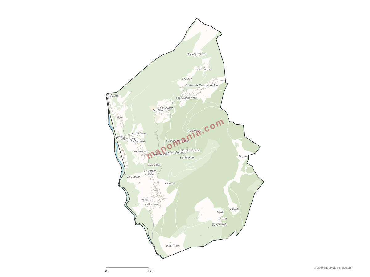 Carte de Le Biot à personnaliser