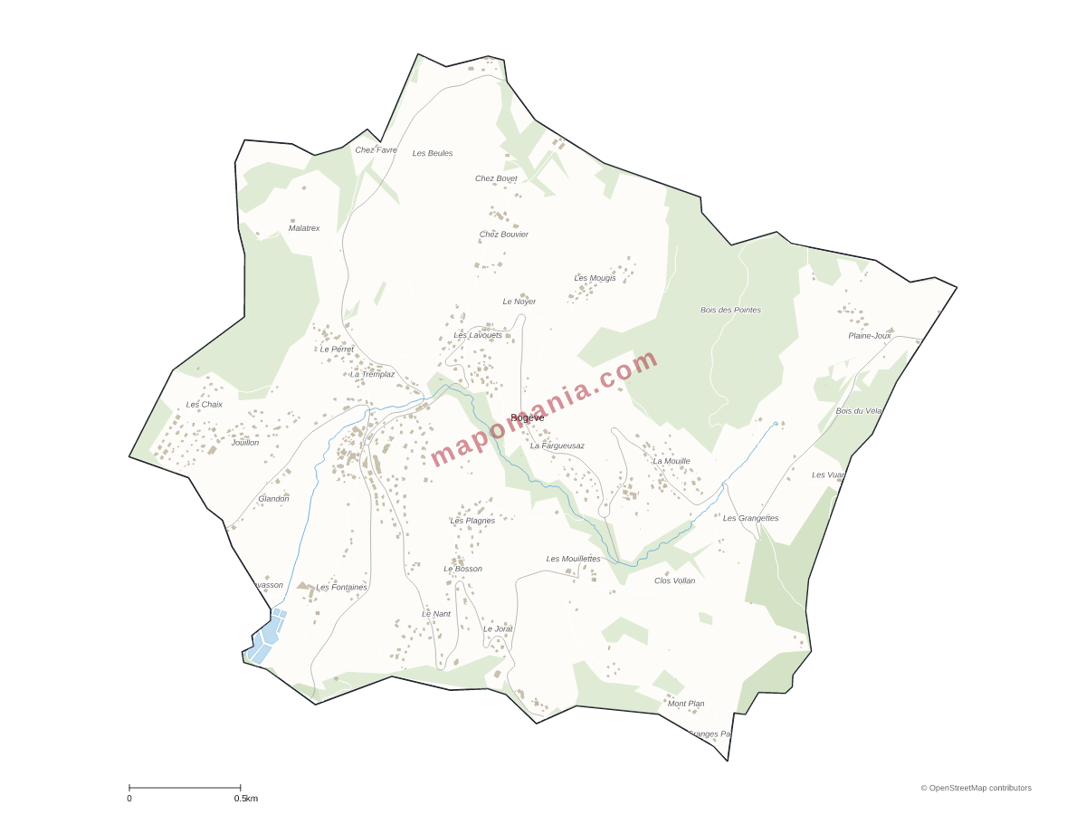 Carte de Bogève à personnaliser
