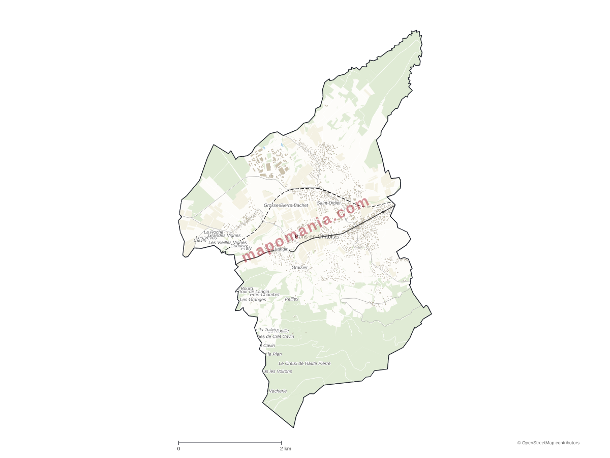 Carte de Bons-en-Chablais à personnaliser