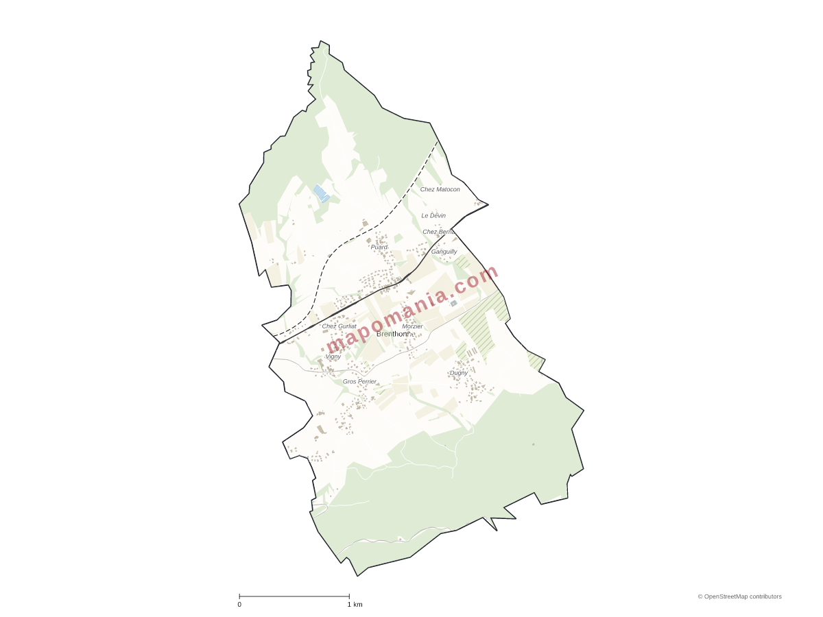 Carte de Brenthonne à personnaliser