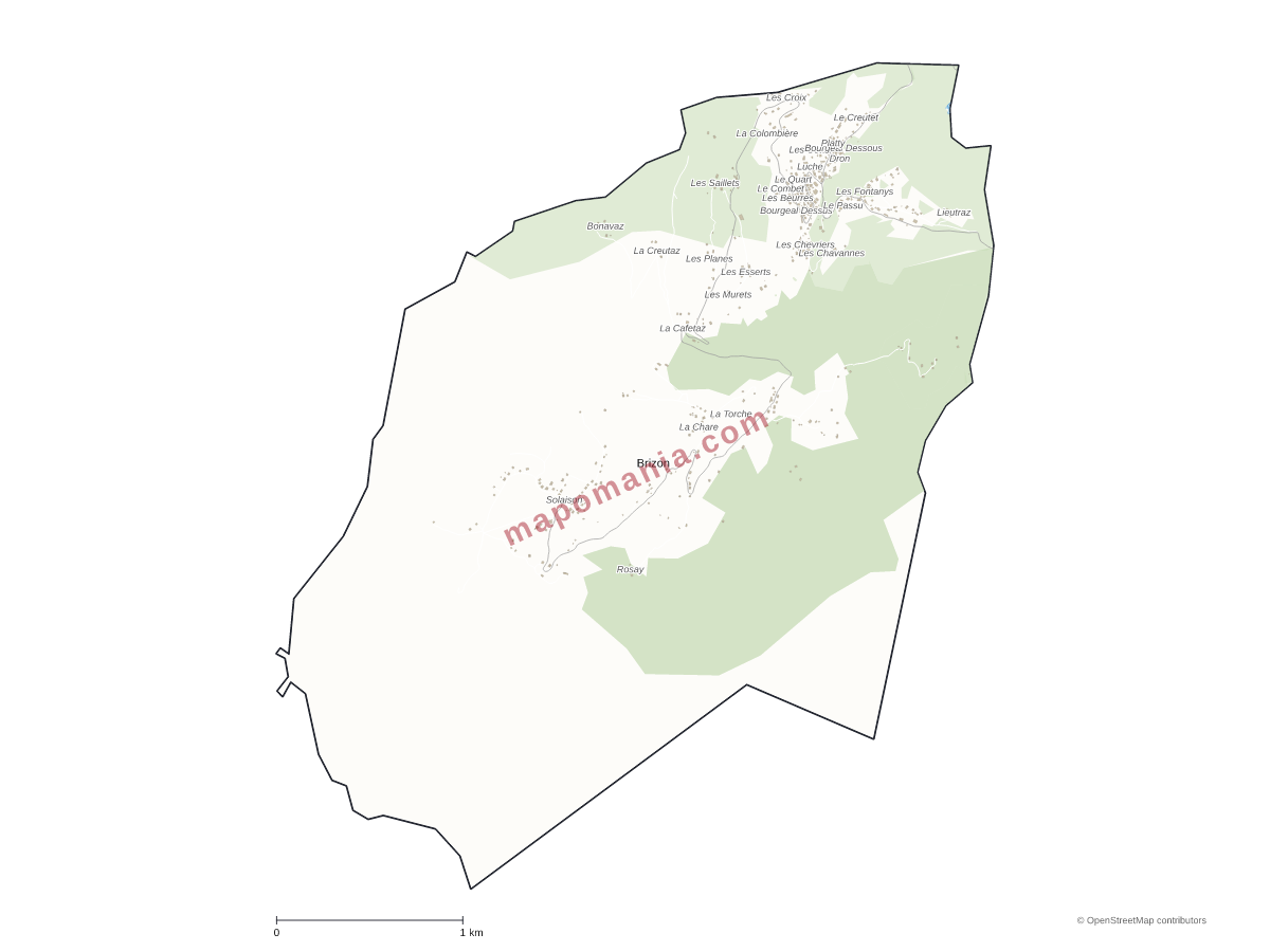 Carte de Brizon à personnaliser