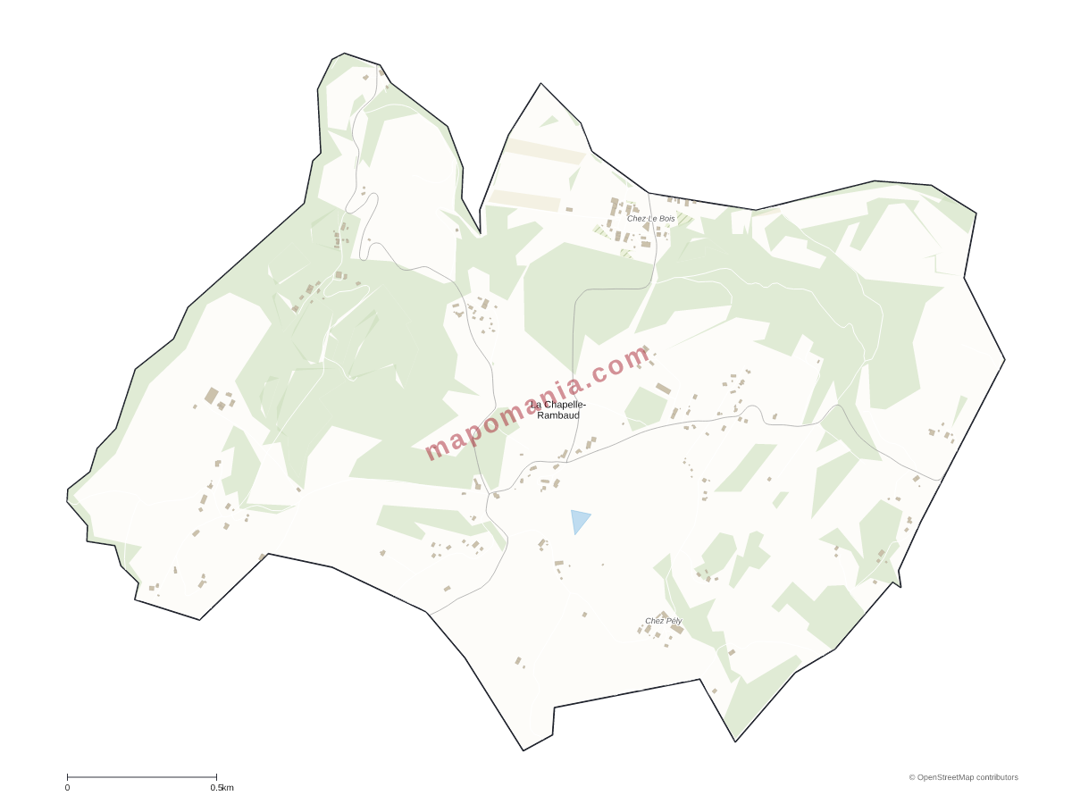 Carte de La Chapelle-Rambaud à personnaliser