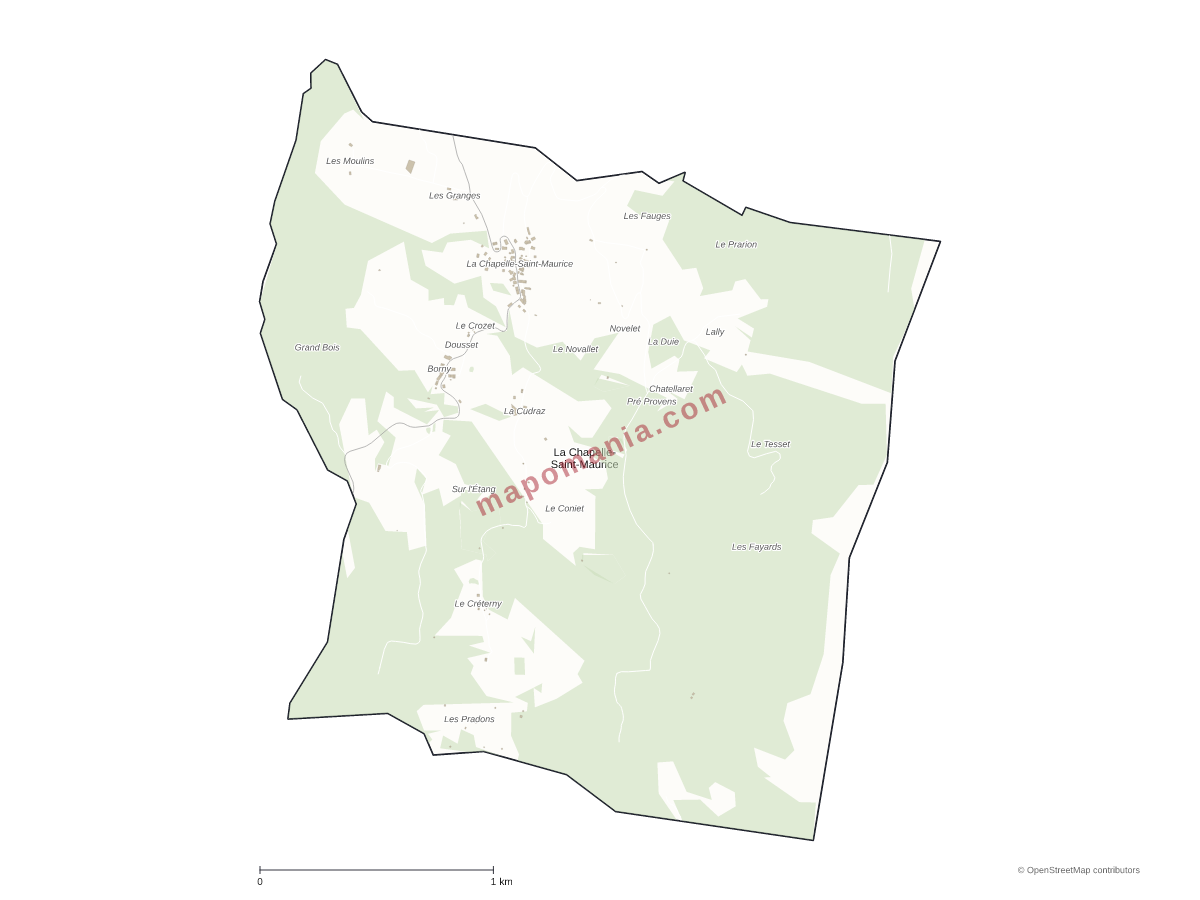 Carte de La Chapelle-Saint-Maurice à personnaliser