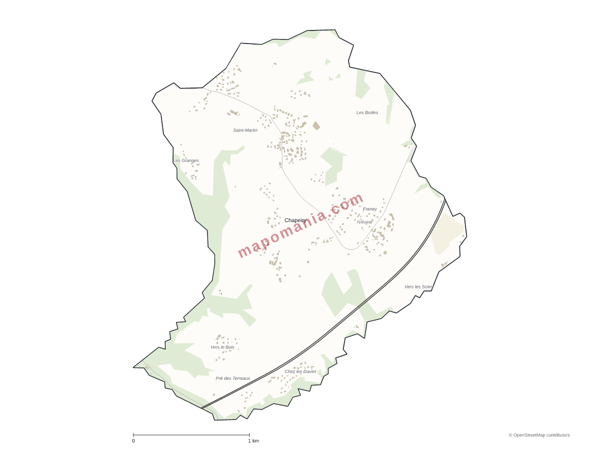 Carte de Chapeiry à personnaliser