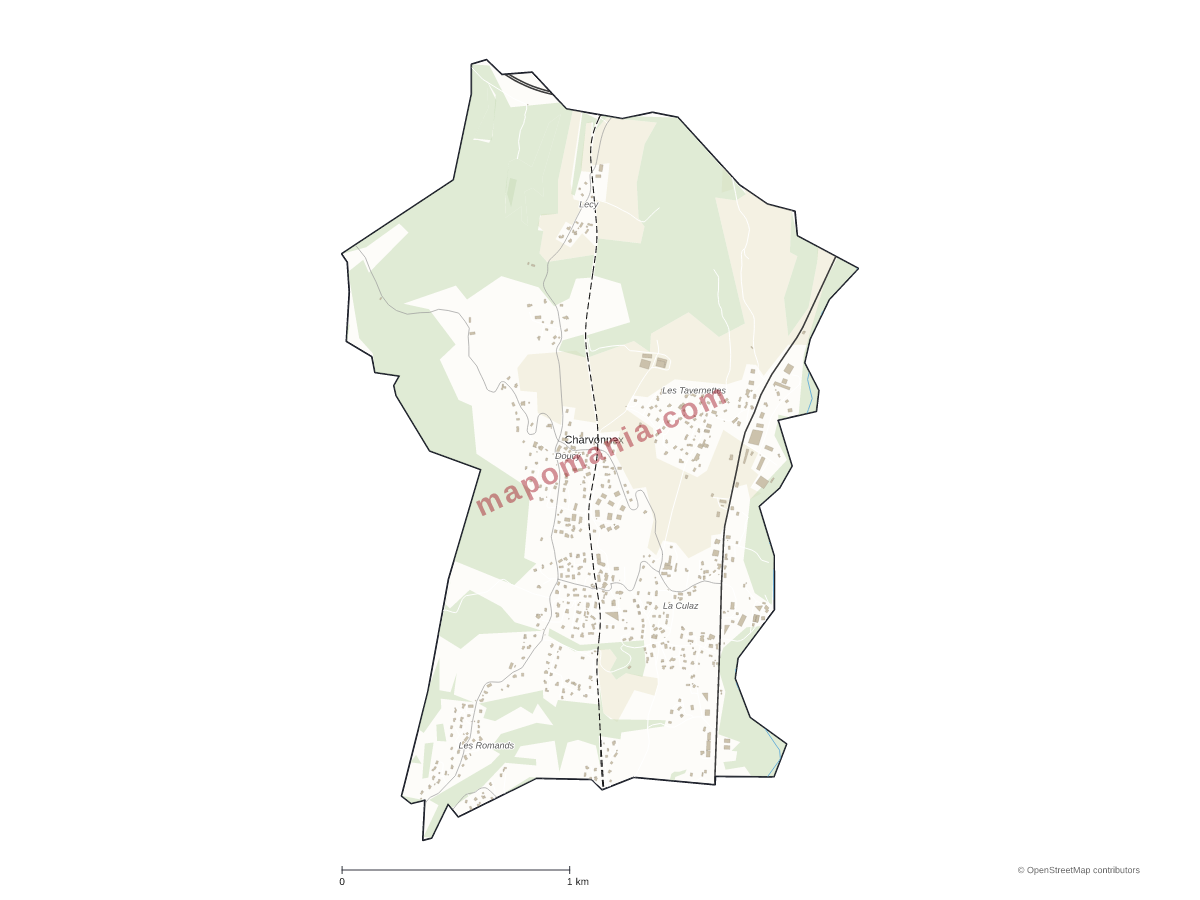 Carte de Charvonnex à personnaliser