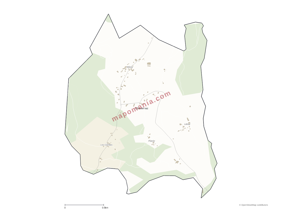Carte de Chavannaz à personnaliser