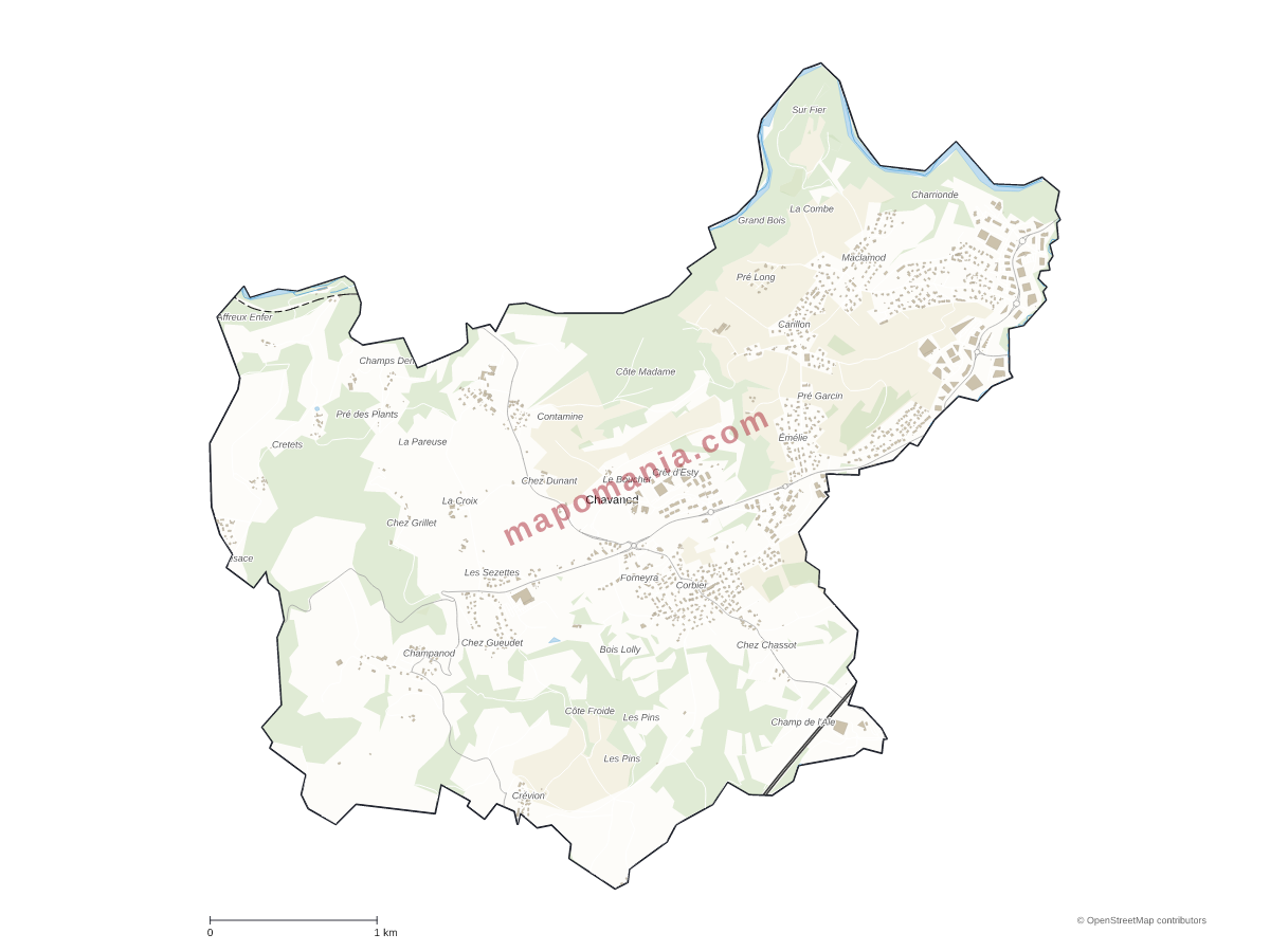 Carte de Chavanod à personnaliser
