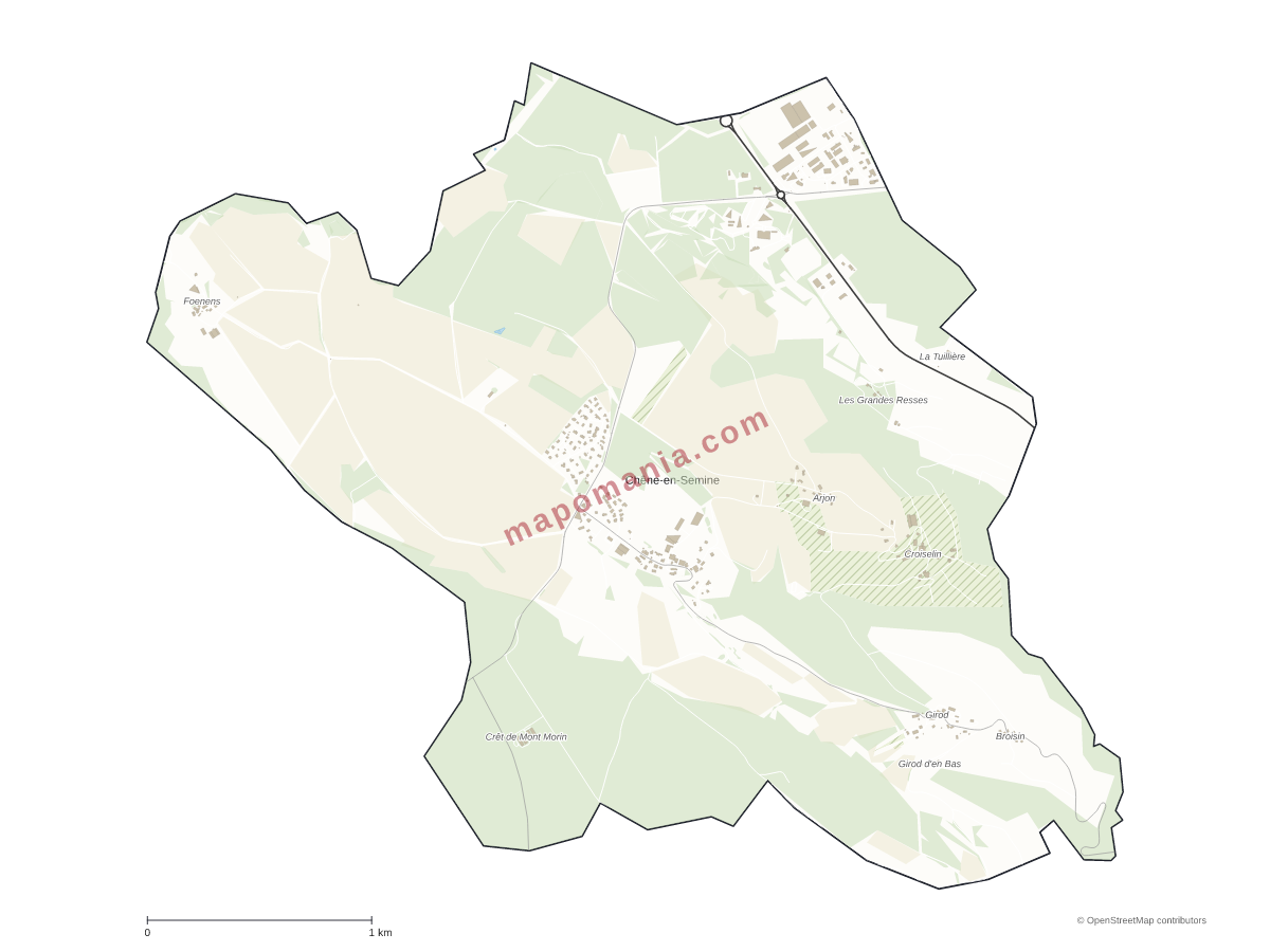 Carte de Chêne-en-Semine à personnaliser