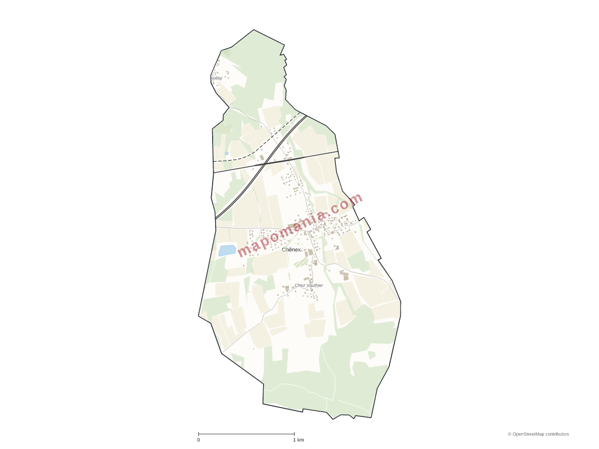 Carte de Chênex à personnaliser