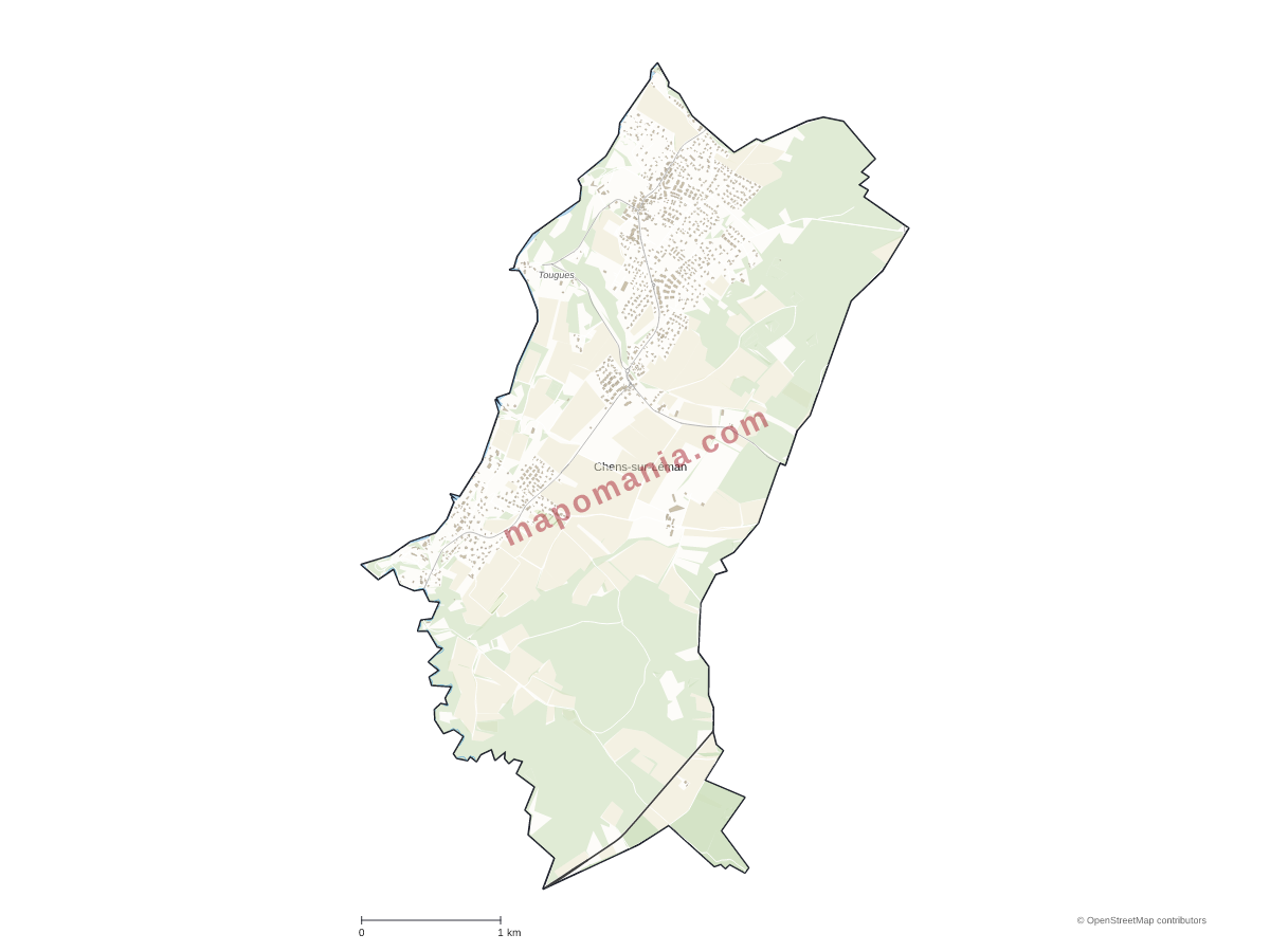 Carte de Chens-sur-Léman à personnaliser