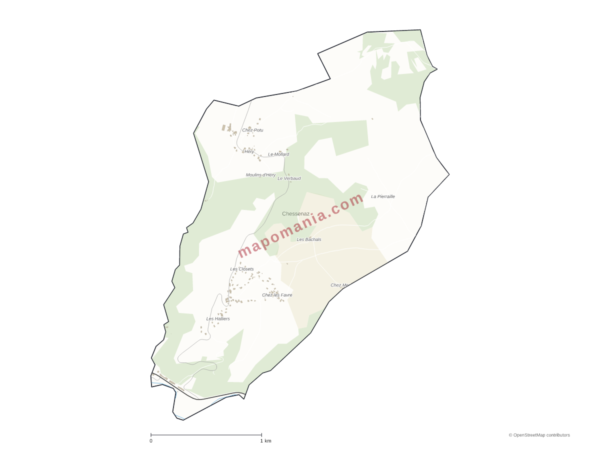 Carte de Chessenaz à personnaliser