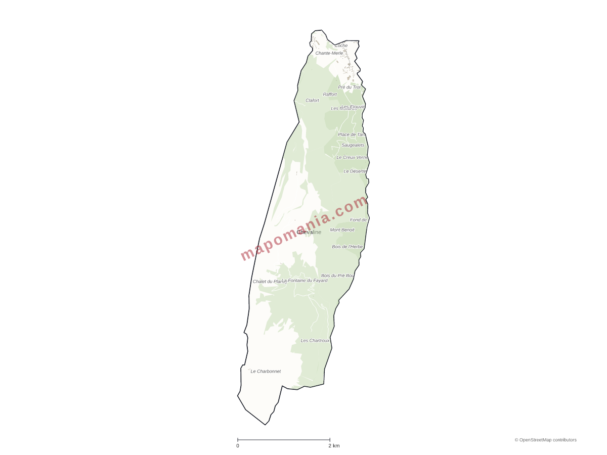 Carte de Chevaline à personnaliser