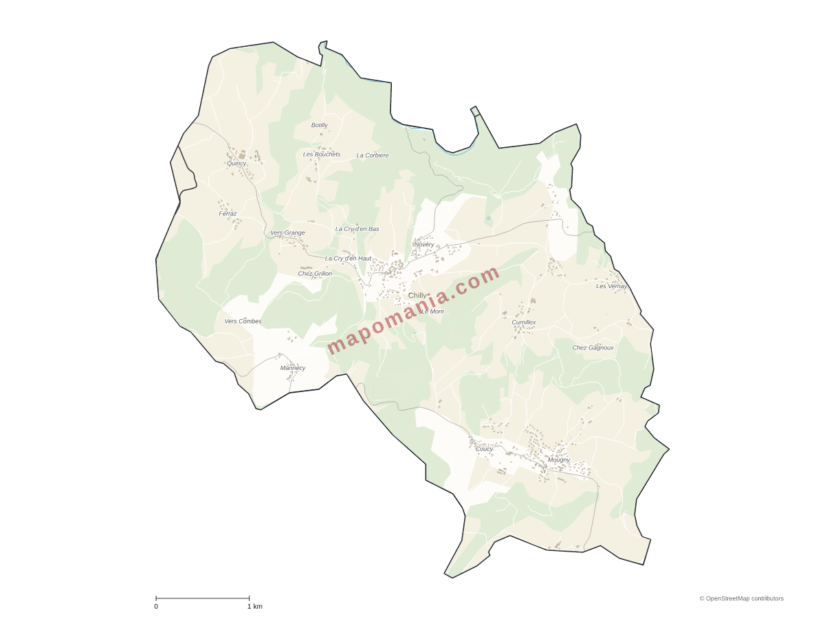 Carte de Chilly à personnaliser