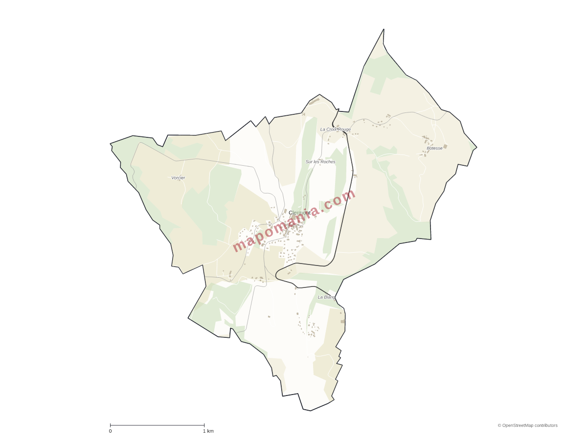 Carte de Clermont à personnaliser