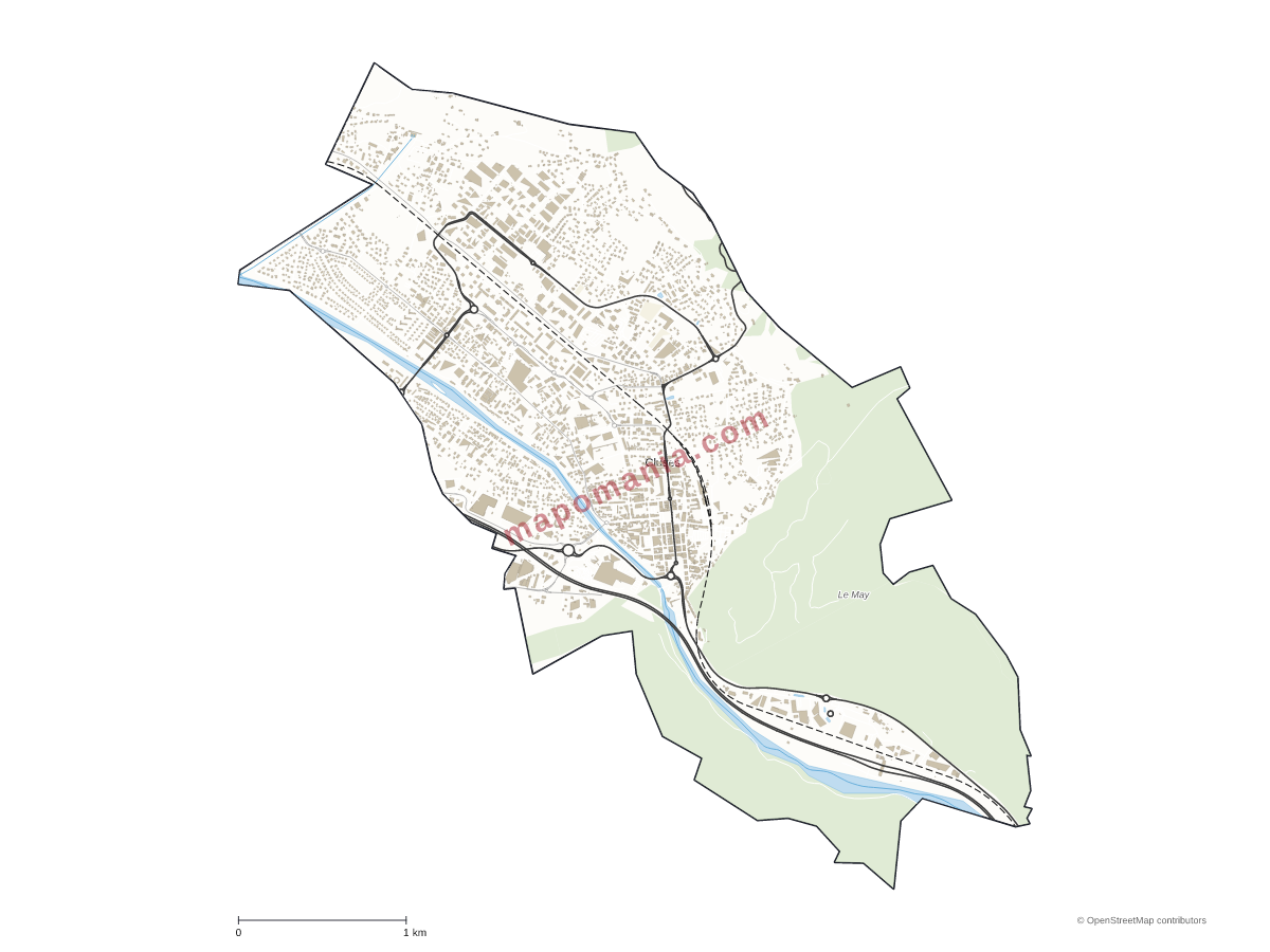 Carte de Cluses à personnaliser