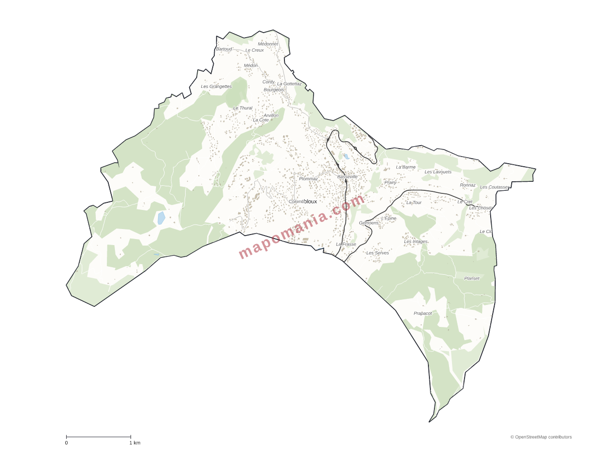Carte de Combloux à personnaliser