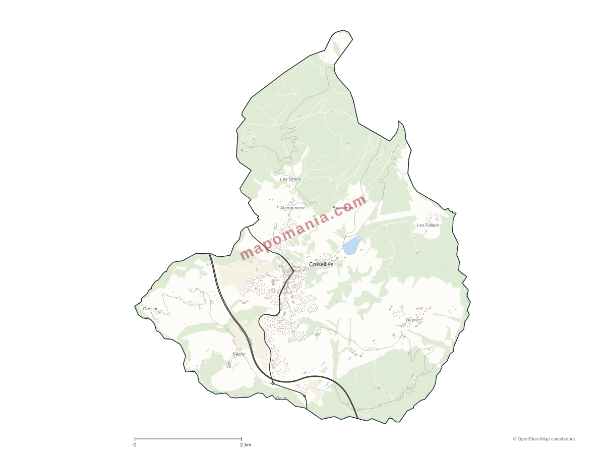 Carte de Cruseilles à personnaliser