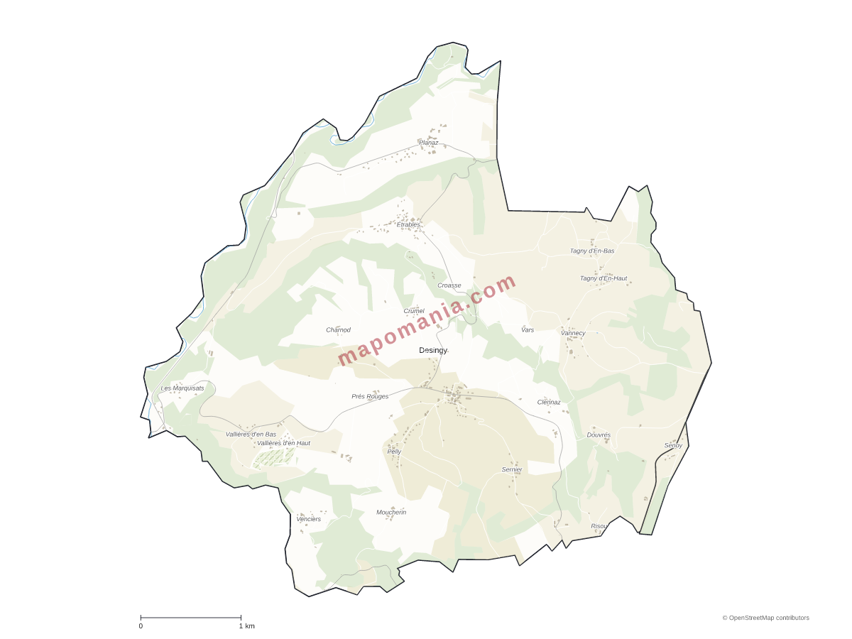 Carte de Desingy à personnaliser