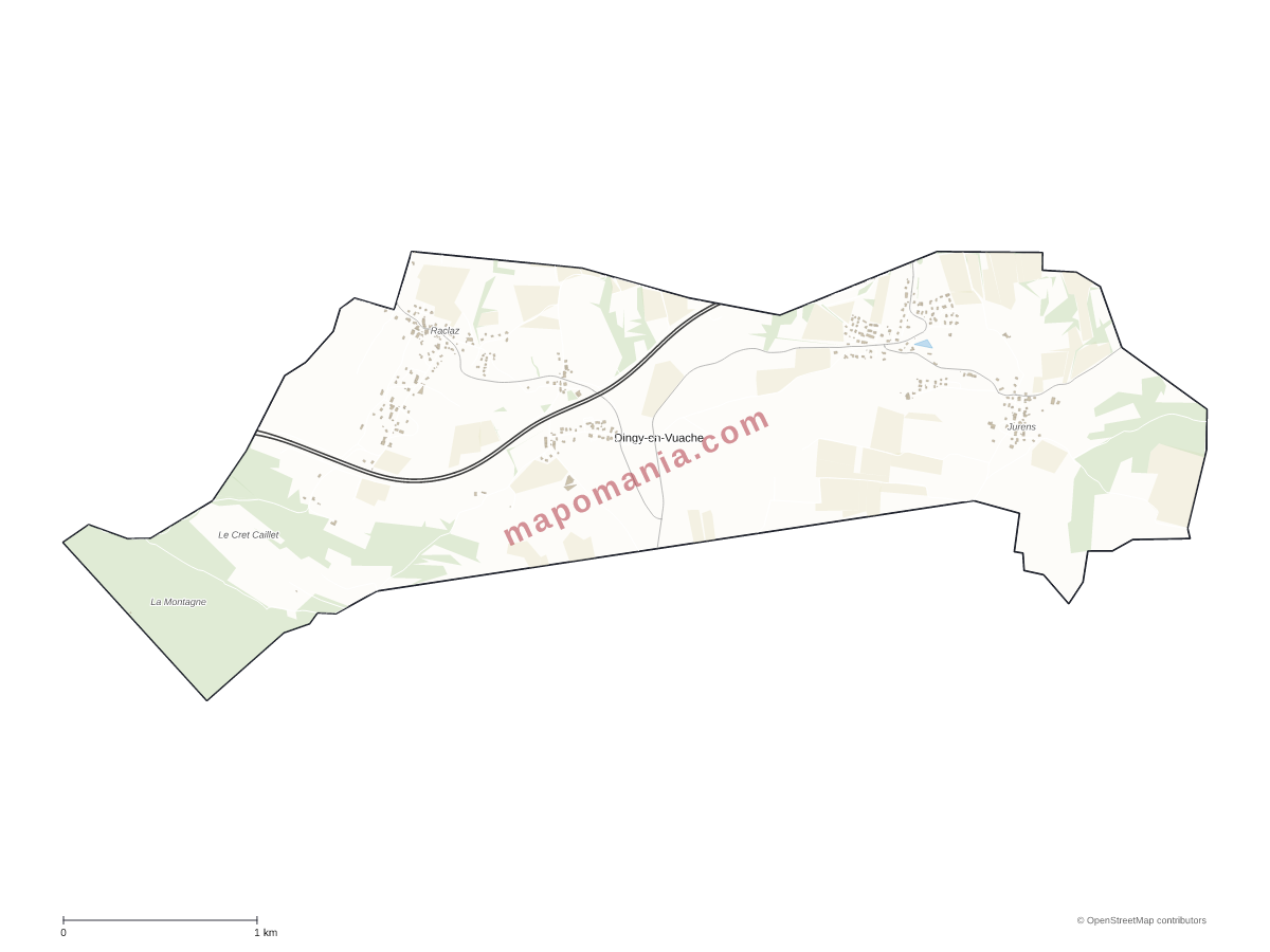 Carte de Dingy-en-Vuache à personnaliser