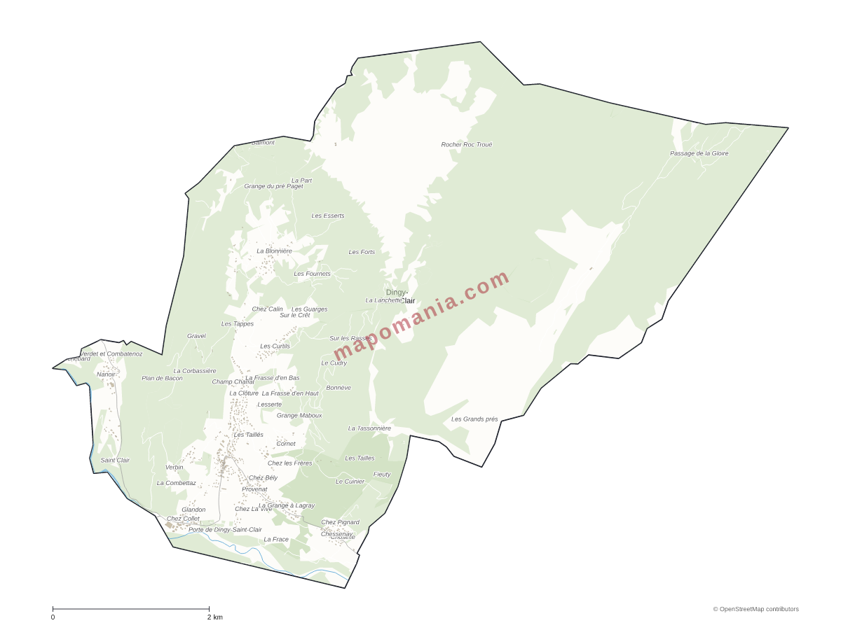 Carte de Dingy-Saint-Clair à personnaliser