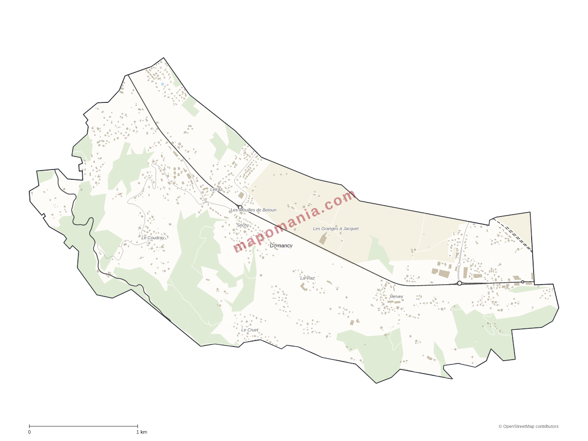 Carte de Domancy à personnaliser
